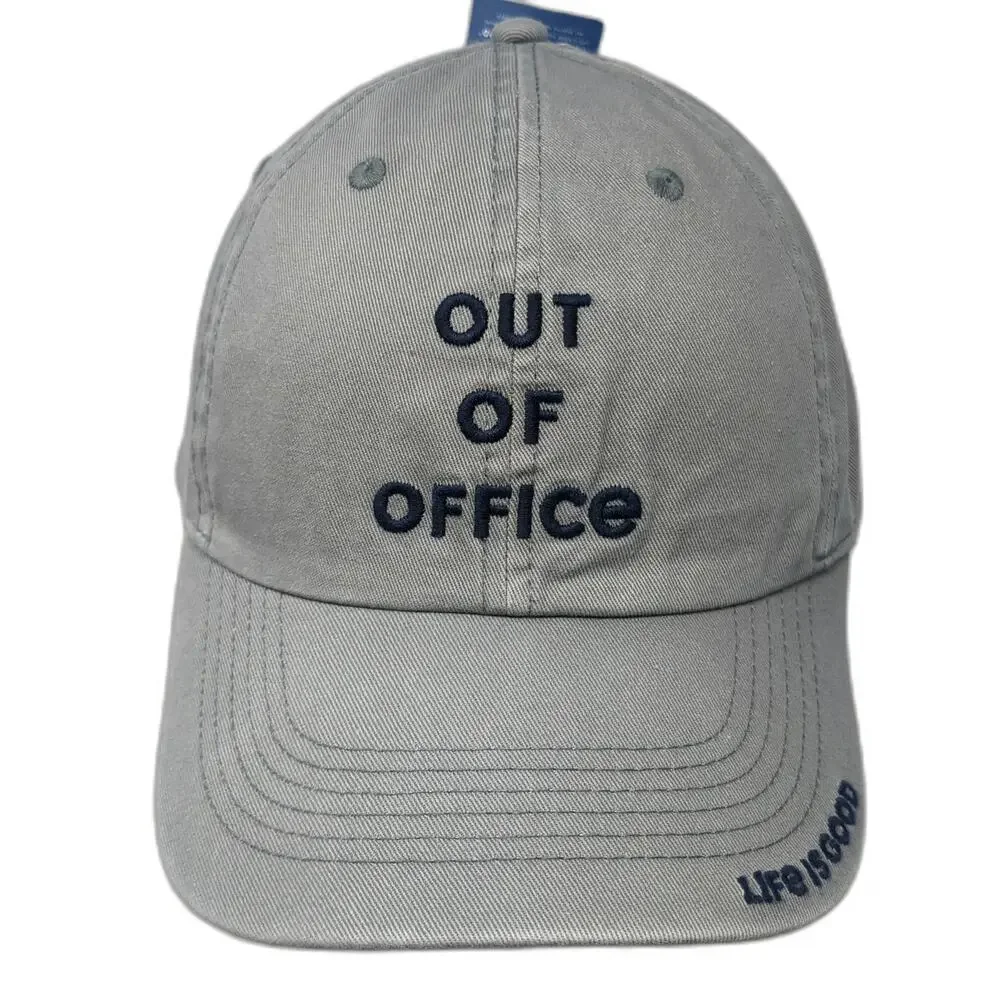 Life is Good Baseball Cap Gray One Size Out of Office Cotton Adjustable Hat